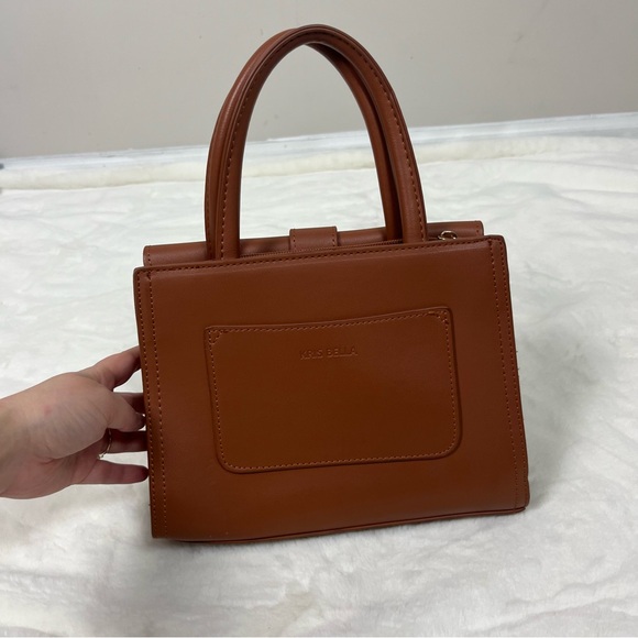KRIS BELLA BROWN TOP HANDLE HANDBAG PURSE - Picture 4 of 10